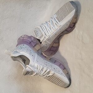 Steve Madden Maxima Rhinestone Lace Up White Multi Colored Sneaker Sz 4.5 Girls